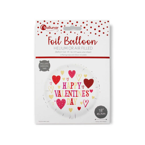 Picture of VALENTINES ROUND FOIL BALLOON 18 W/HEARTS
